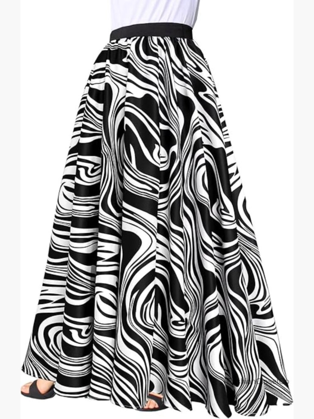 High Waist Maxi Skirt Floor Length Chiffon Beach Skirt